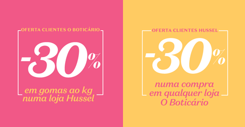 O Boticário e a Hussel juntam-se para dar os 30% de desconto mais doces. Image